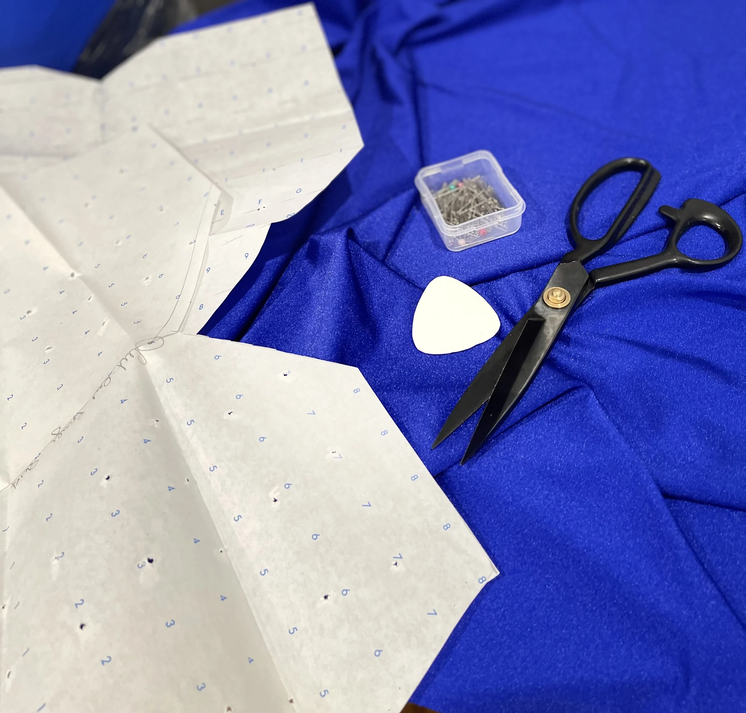 Blue fabric selected for the Sapphire gown