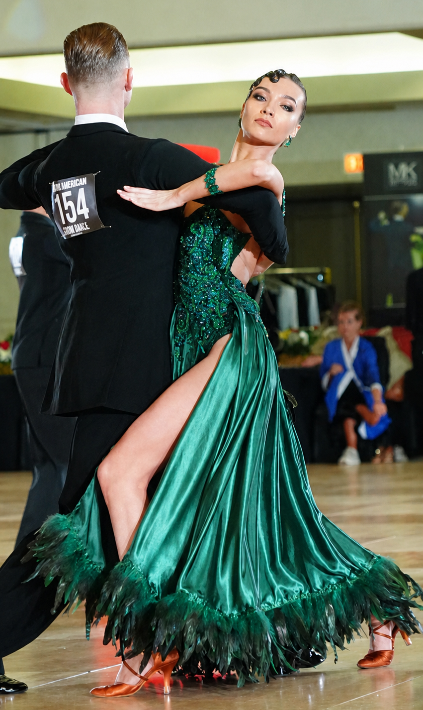 Emerald available couture gown