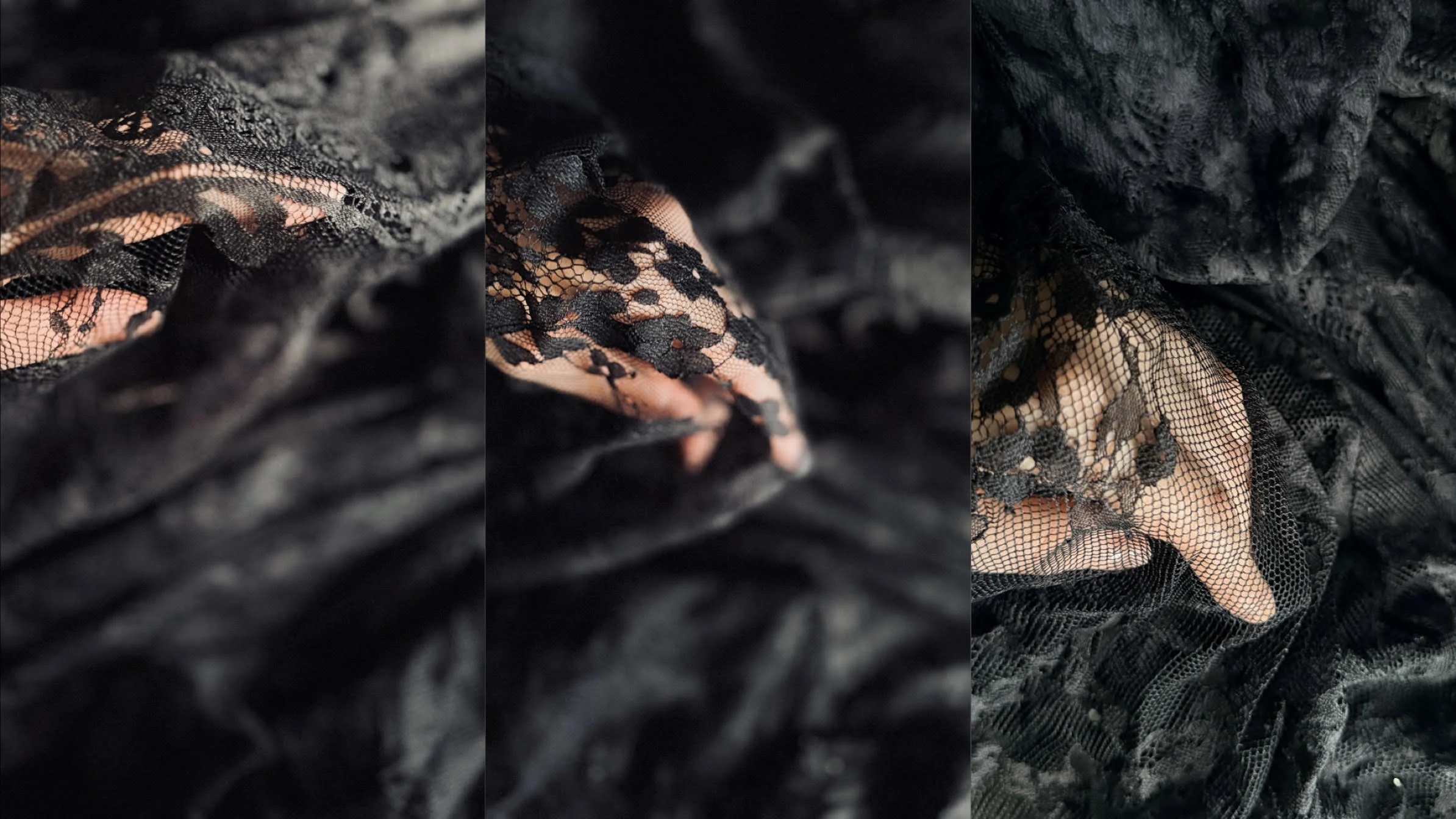 Black lace and crystal material study