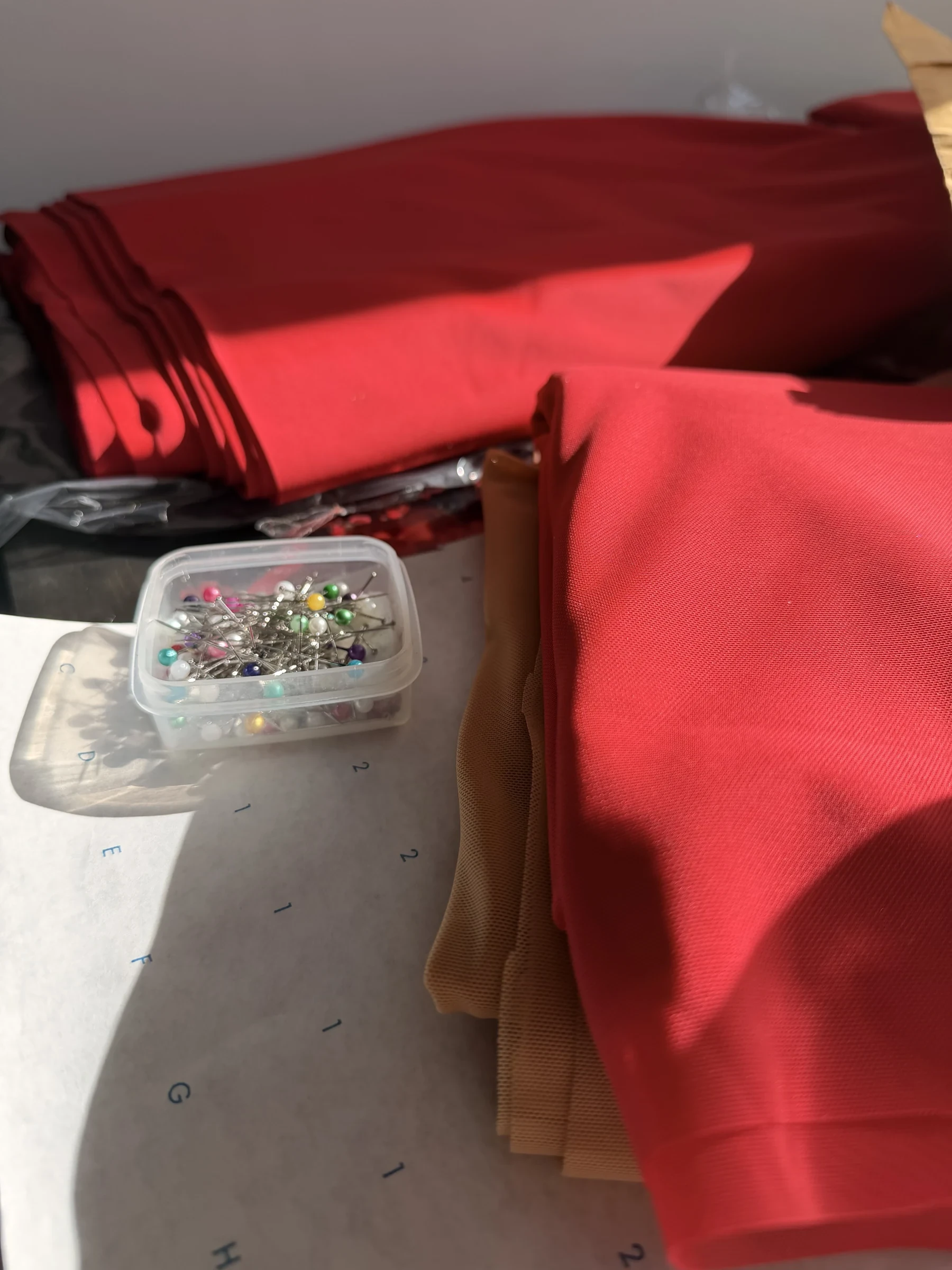 Crimson fabric palette